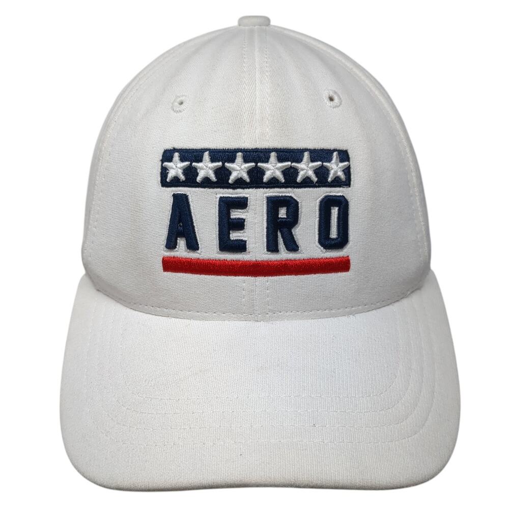 Aero Fitted Baseball Hat Solid White Medium Embroidered Vent Holes